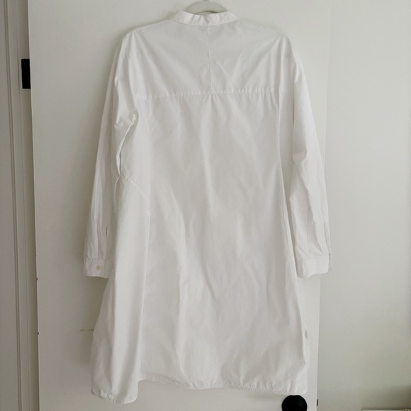 COS Mandarin Collar Shirt Dress White Size 10 Cotton Long Sleeve - Picture 6 of 6
